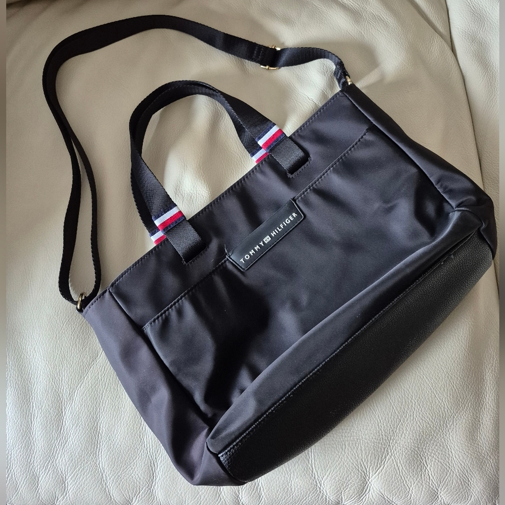 Tommy Hilfiger Black Nylon Tote / Crossbody